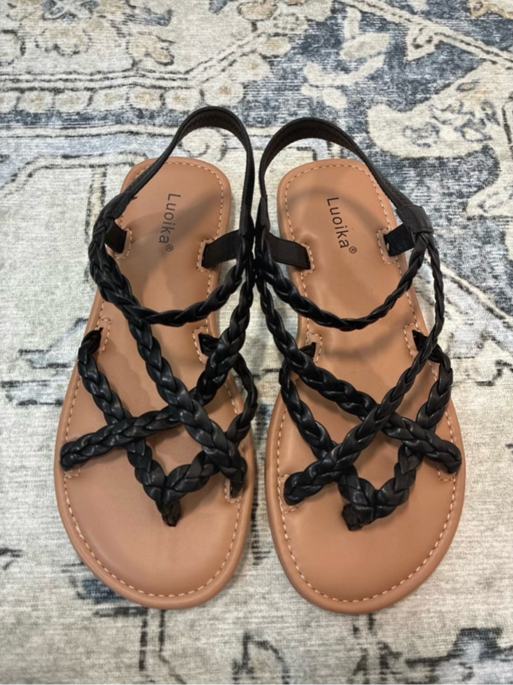 Louika Extra Wide foot friendly braided cross sandals